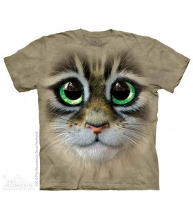 Big Eyes Kitten Face - Cat T Shirt The Mountain