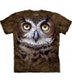 Great Horned Owl Head - Bird T Shirt Mountain