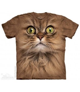 Big Face Brown Cat - Pet T Shirt The Mountain