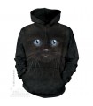 Black Kitten Face - Adult Cat Hoodie The Mountain