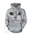 Green Eyes Face - Adult Cat Hoodie The Mountain