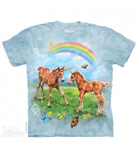 Dueling Unicorn Twins - Fantasy T Shirt The Mountain