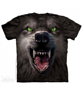 Big Face Attack Wolf - Animal T Shirt The Mountain