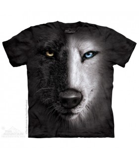 T-shirt Loup Noir et Blanc The Mountain