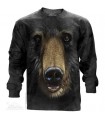 Black Bear Face - Long Sleeve T Shirt The Mountain