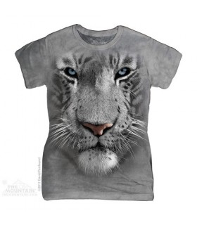 White Tiger Face Women's T-Shirt The Mountain