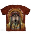 Wolf Spirit Chief - Native American T Shirt The Mountain