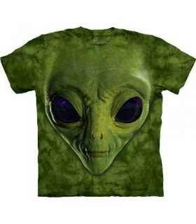 Green Alien Face - Sci Fi T Shirt by the Mountain