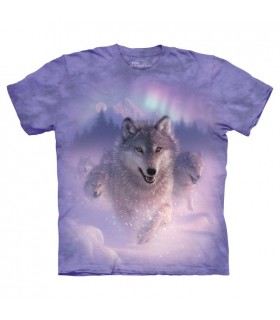 Northern Lights - T-shirt Loup The Mountain