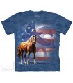 Wild Star Flag - Patriotic Horse T Shirt The Mountain