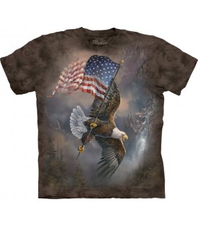 Flag Bearing Eagle Patriotic T Shirt