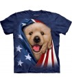 T-shirt Chiot Golden Patriotique The Mountain