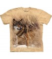 Portrait De Loup - T Shirt Animal The Mountain