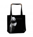 Panda Protect My Home Black Tote Bag 45x45cms The Mountain