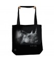 Rhino Be My Voice Black Animal Tote Bag 45x45cms The Mountain