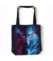 Light & Dark Blue Fantasy Wolf Tote Bag 45x45cms The Mountain