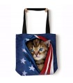 Patriotic Kitten Blue USA Cat Tote Bag 45x45cms The Mountain