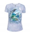 The Mountain Dolphin Bubble Womens Tri-Blend Aquatic T Shirt