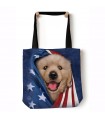 Patriotic Golden Pup Blue Pet Tote Bag 45x45cms The Mountain