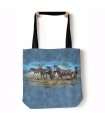 Zebra Gathering Blue Animal Tote Bag 45x45cms The Mountain