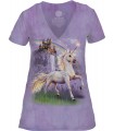The Mountain Unicorn Castle Womens Tri-Blend VNeck T Shirt