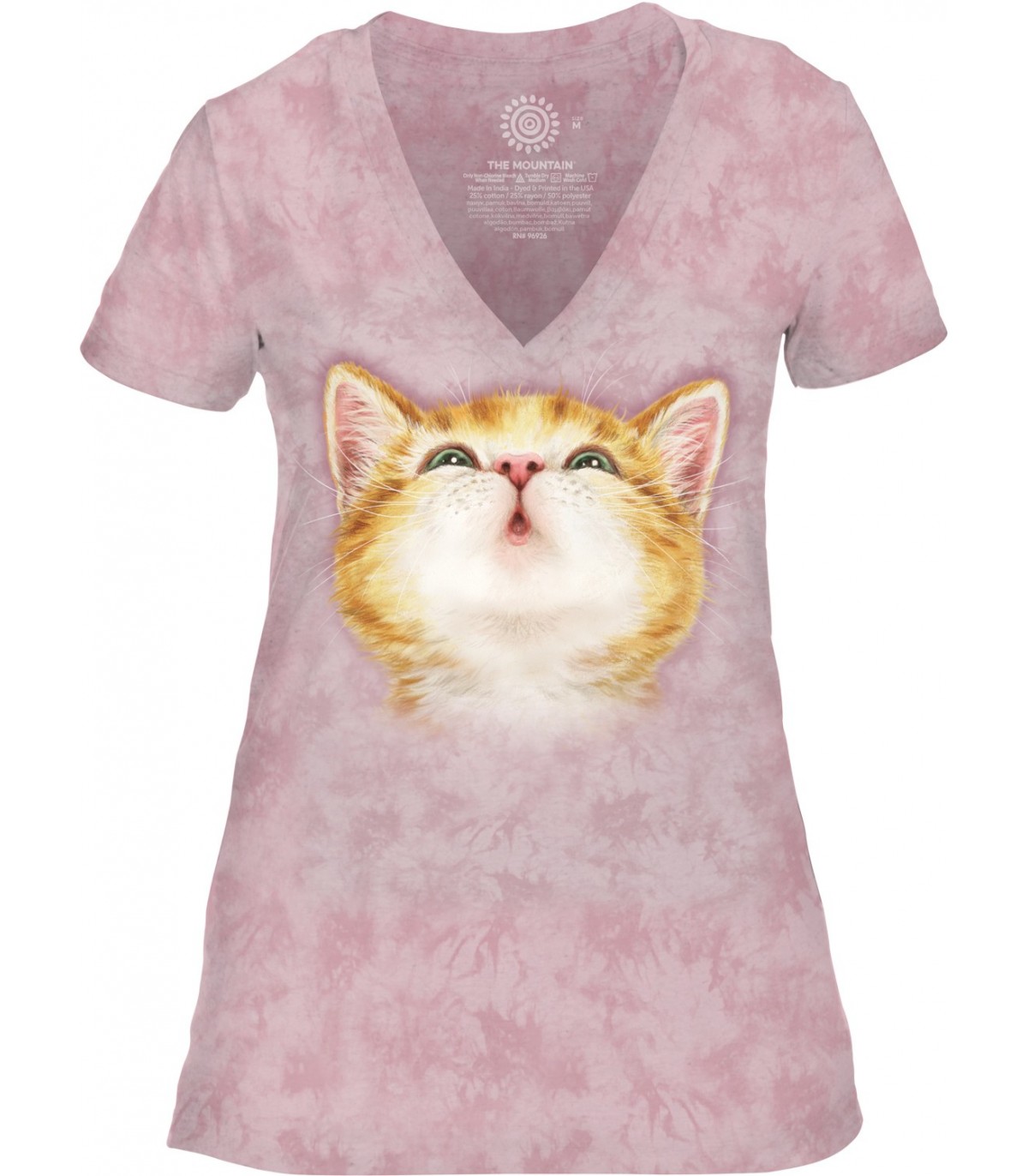 The Mountain So Kissable Womens Tri Blend Vneck Cat T Shirt