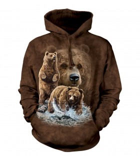 Sweat-shirt à capuche motif ours