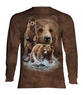 Longsleeve T-Shirt with Find 10 Brown Bears design