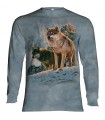 Longsleeve T-Shirt with Wolf Couple Sunset design