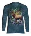 Tee-shirt manches longues motif Wapiti ensoleillé