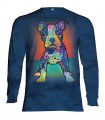 Longsleeve T-Shirt with colorful dog design