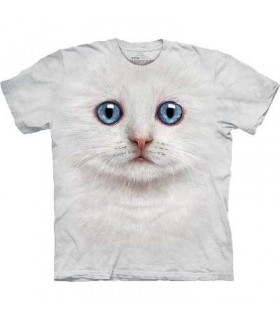 Ivory Kitten Face - Cats T Shirt by the Mountain
