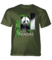 The Mountain Protect Giant Panda Split Portrait Green T-Shirt