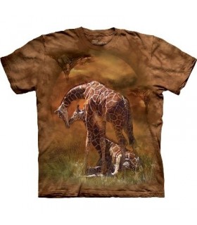 Giraffe Sunset - Animals T Shirt by the Mountain