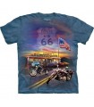 Route 66 - Biker T Shirt by the Mountain