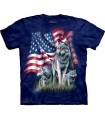 Drapeau et Loups - T-Shirt USA The Mountain
